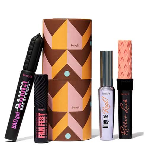 Save on the Benefit Nice List Lashes Badgal Bang, Roller Lash, They're Real & Fan Fest Mascara Gift