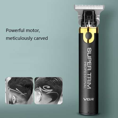 VGR Retro Oil Hair Electric Hair Clipper Push White Carved Small Hair Clipper Professional USB Elect