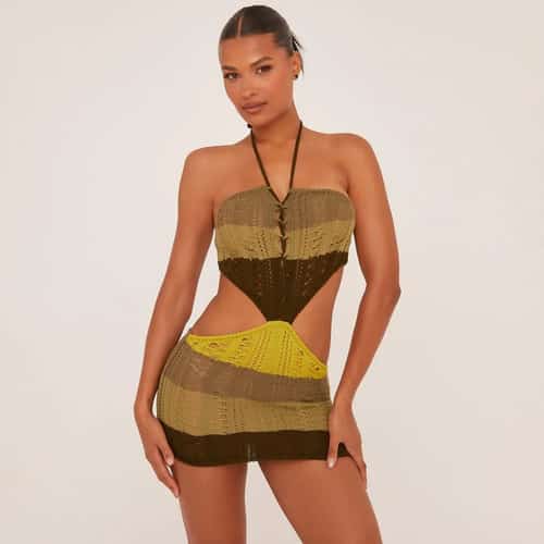 Get 68% Off the Stunning Halterneck Cut-Out Side Mini Bodycon Dress!