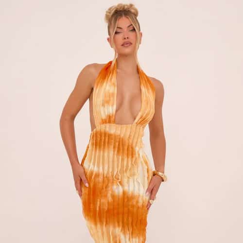 Save 57% on the Halterneck Plunge Front Maxi Dress – Shop Now!