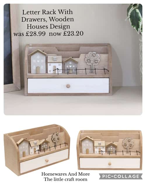 Letter Rack With Drawers, Wooden Houses Design Was Β£28.99 now Β£23.20