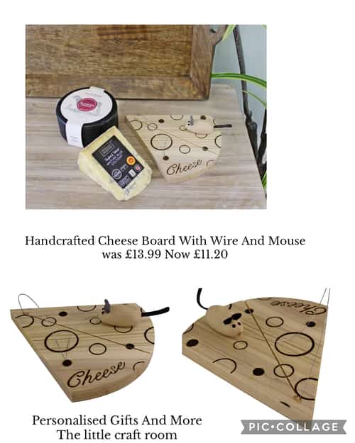 Handcrafted Cheese Board With Wire And Mouse 💜Was £13.99 Now £11.20