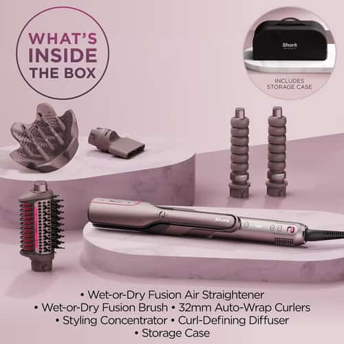 Just Arrived! Shark FlexFusion™ 5-in-1 Air Styler & Dryer + Ceramic Straightener with Case