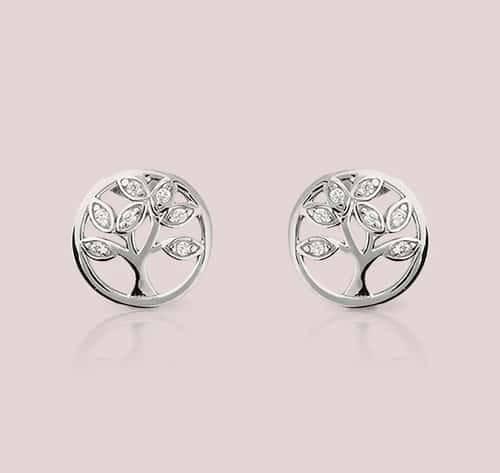 Enjoy 20% Off the John Greed Tempest Wald Silver CZ Tree of Life Circle Stud Earrings!