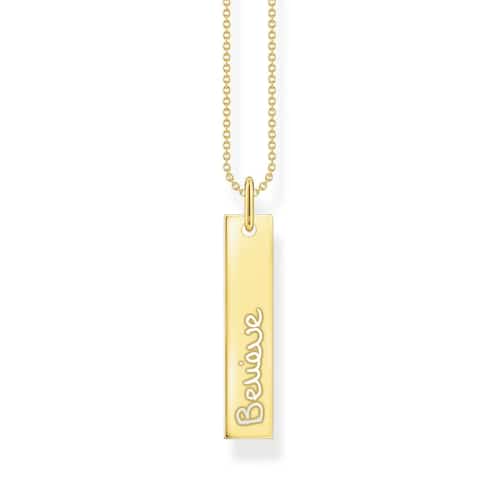 Save 50% on Gold Plated Slim Column Tag Handwriting Necklace – Personalize Your Style!