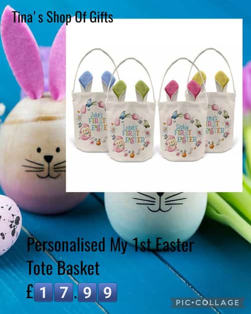 Personalised My 1st Easter Tote Basket £17.99