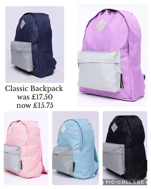 Classic Backpack was £17.50 Now £15.75