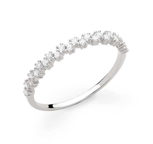 50% Off π John Greed Signature Silver Half Stone Set Ring!