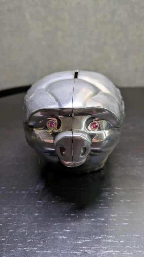 Vintage Heavy Pig Silver Piggy Bank Money Box