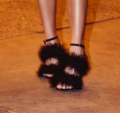 shop the Chantel Jeffries x Boohoo range TODAY - like these Feather Strap Heels JUST £25!