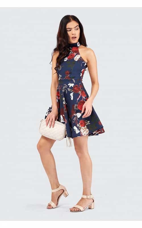Save £10 on this Winter Floral High Neck Skater Dress