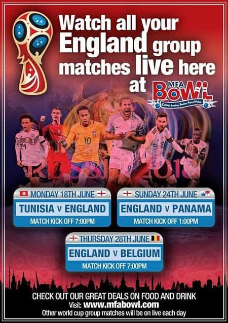 We will be showing all the world cup matches... especially the England matches!