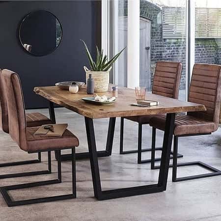 EXTRA SALE DISCOUNT - Corndell Jagger Dining Table with Metal Legs and 4 Dining Chairs!