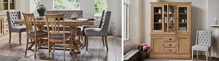 SALE, SAVE ON DINING SETS - Maison Extending Dining Table and 6 Slatted Dining Chairs!