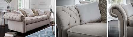 SALE - Lanesborough 3 Seater Classic Back Fabric Sofa - Only One Left!