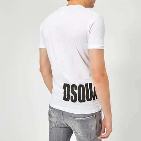 Extra 15% of Selected Outlet - Dsquared2 Men's Hem Logo T-Shirt - White