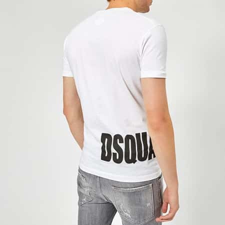 Extra 15% of Selected Outlet - Dsquared2 Men's Hem Logo T-Shirt - White