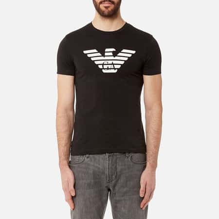 Extra 15% of Selected Outlet - Emporio Armani Men's Aj Chest Logo T-Shirt - Nero
