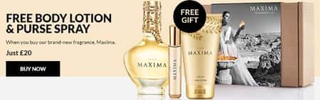 Free Body lotion and purse spray when you buy maxima