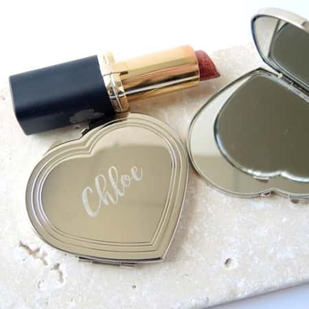 Treat her this Valentine's Day - Get the Personalised Heart Compact Mirror now just £13.99!