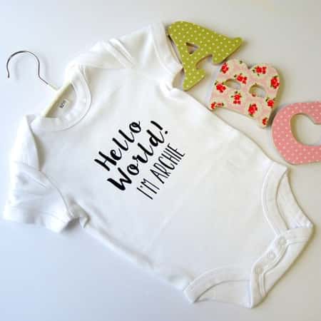 Personalise your baby's vest, from colour, name and size - Just £11.99!
