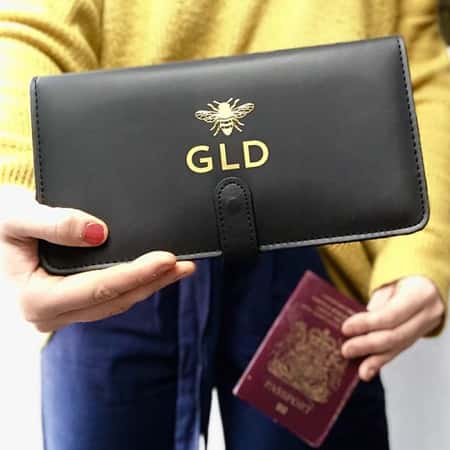 Perfect Mother's Day Gift - Black & Gold Bee Travel Wallet: £28.00!