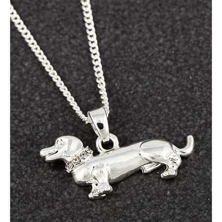 New silver plated Dachshund necklace