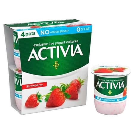 Activia Fat Free Strawberry Yogurts!
