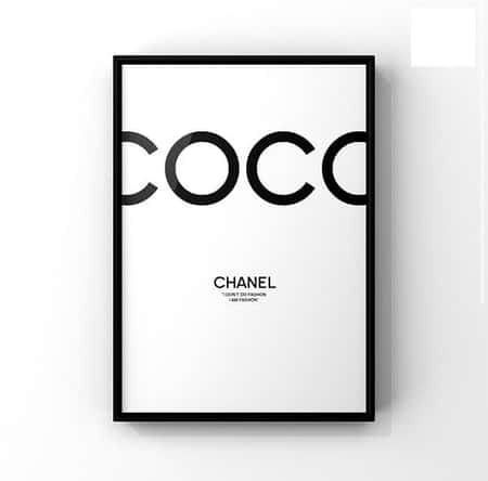 Coco Chanel Print - Black Frame White Print: £4.00 for print £7.00 for print + frame!