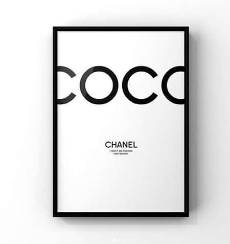 Get the White Coco Chanel Print with a Black Frame for just £7.00!