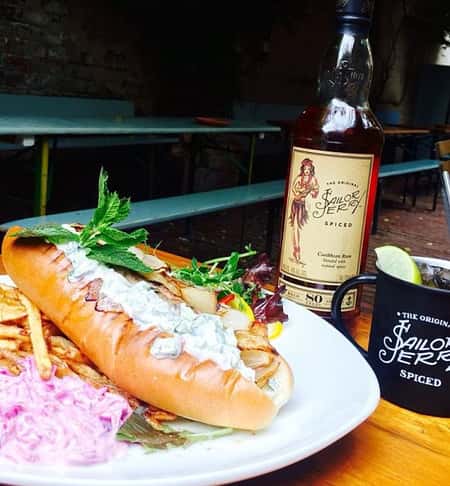 Moroccan stye lamb hot dog in brioche w/ crispy fries. Part of this weeks specials at just £8.50