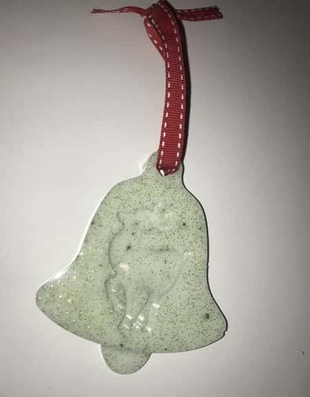 Handmade resin Christmas Bell shaped bauble