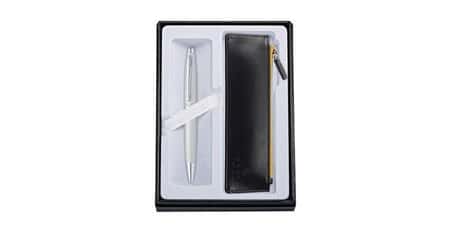 Christmas is coming - Get the Calais Satin Chrome Ballpoint with Classic Black Pouch: £42.00!