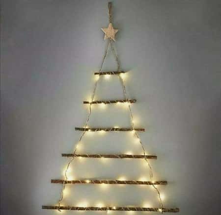 64cm Tall Christmas Wall Twig Tree 40 Warm White LED Lights