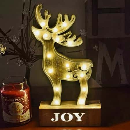 Free Standing 17 LED Light Up Wooden Christmas Warm White Reindeer Light Regular price £10.00