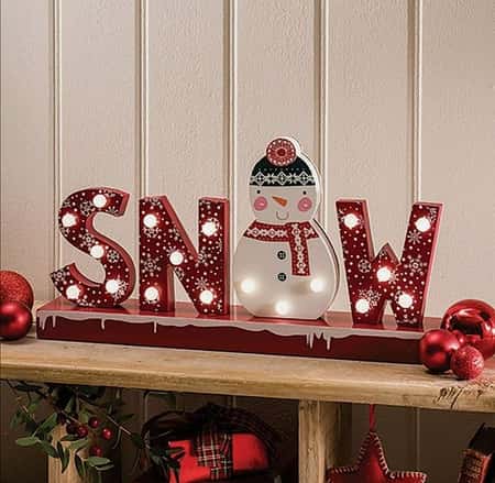 18 LED Warm White Light ‘Snow’ Sign
