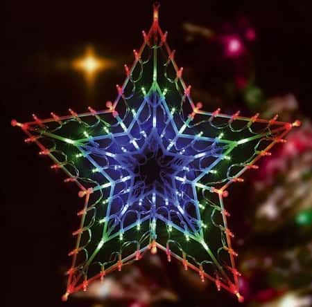 CHRISTMAS MULTI COLOUR LED STAR SILHOUETTE WINDOW DECORATION