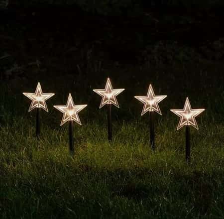 Outdoor 5 Star Path Light Battery Operated Christmas Decoration