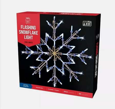 New Cool White Christmas Snowflake Light Window 50 LED Lights Battery Operated