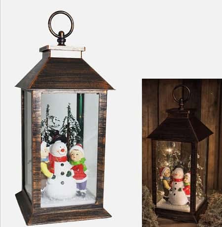 Christmas Snowman 30cm Lantern Light up Battery Operated Decoration