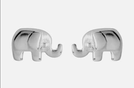 925 Solid Sterling Silver Elephant Design Earrings