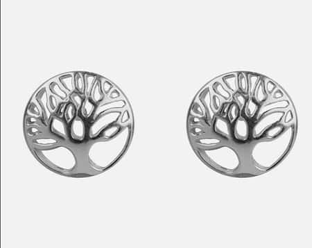 New Pair of Tree Of Life Sterling Silver stud earrings comes Gift Boxed
