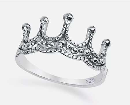 NEW Sterling Silver Crown Band Ring in Sizes G-Z