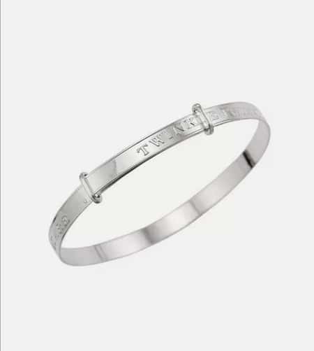 Sterling Silver Baby's Christening Twinkle Little Star bracelet