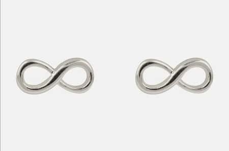 Pair of infinity Symbol Sterling Silver Ear Studs