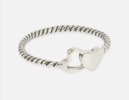 NEW Sterling Double Heart Stacking Ring in Sizes G-Z