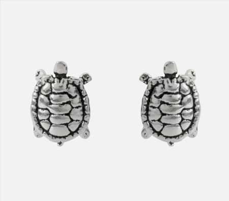 Solid Sterling Silver Turtle Design Earrings