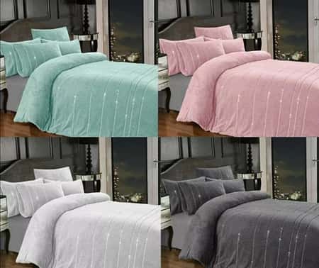Teddy Bear Fleece Duvet Cover Set With BLING Diamante