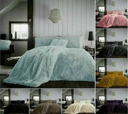 Fluffy Fur Fleece Duvet Cover Set Super Soft Cozy Bedding Sets / Throws/ Cushion