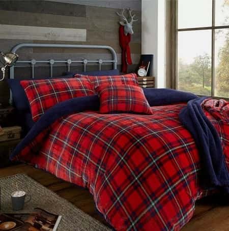 Highland Check Teddy Fleece Duvet Cover Set